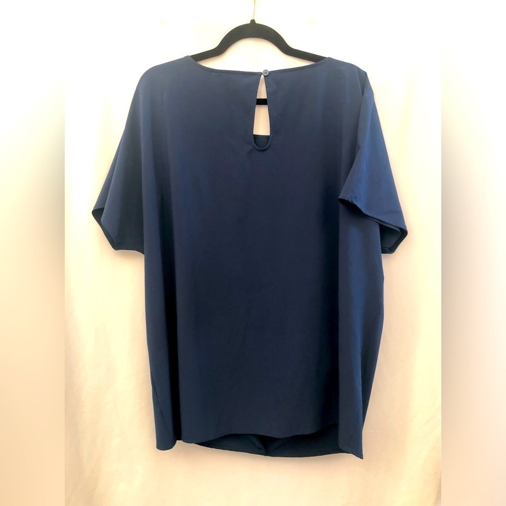 Soft Surroundings Go Lively Travel Tee Draped Tunic Top Navy Blue Size XL - Picture 4 of 11